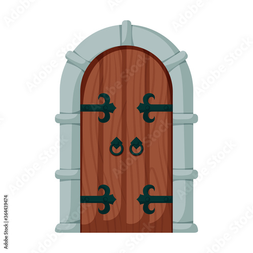 Medieval door vector cartoon icon. Vector illustration castle doors on white background. Isolated cartoon illustration icon medieval door.