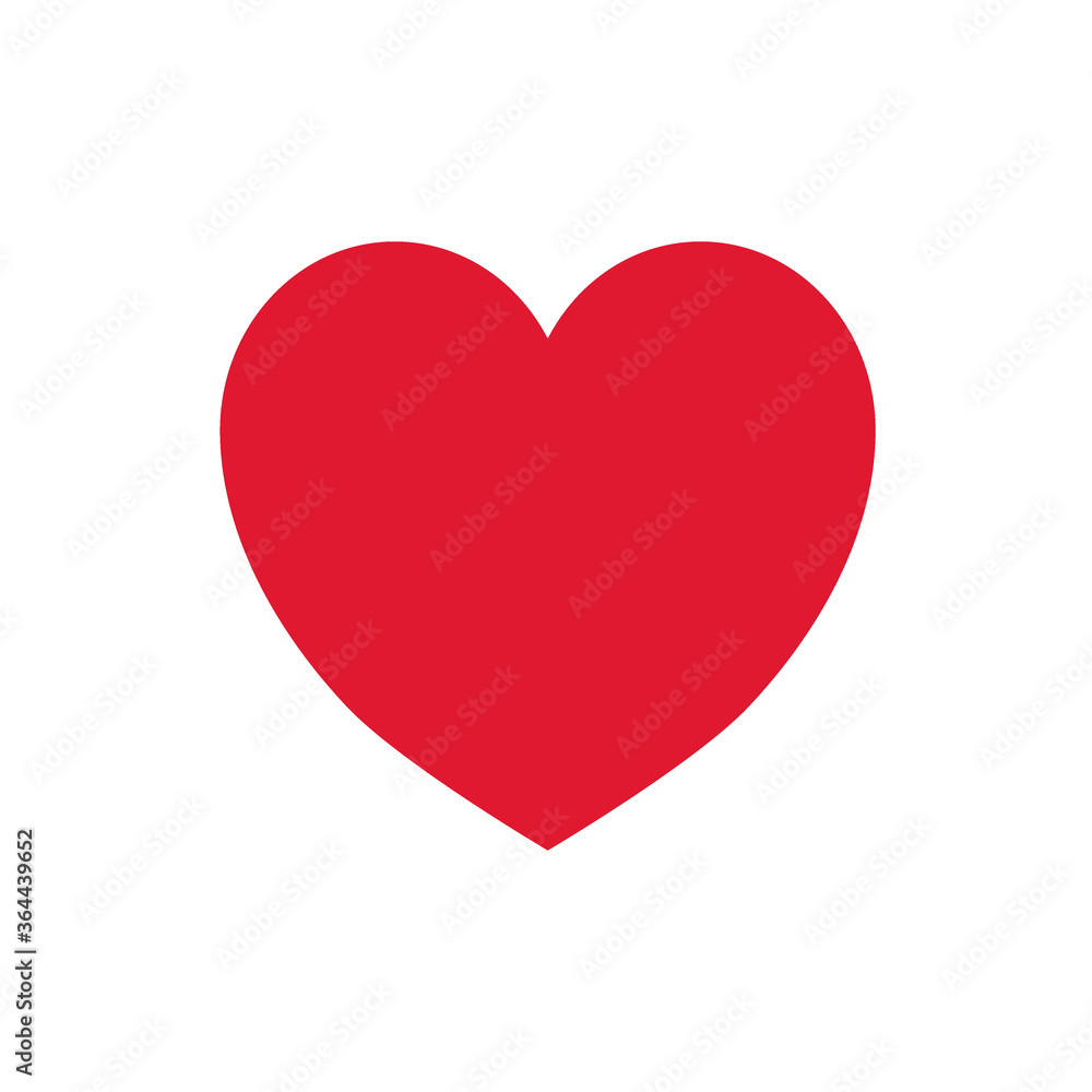 Red heart design icon flat. Valentine's Day sign Red heart design icon flat. Valentine's Day sign