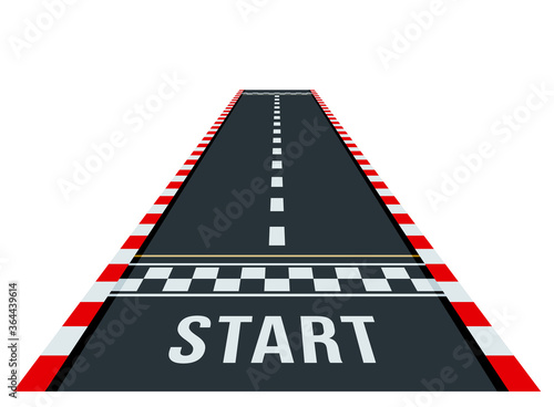 start and finish on the go-kart track. road markings.