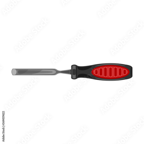Chisel vector cartoon icon. Vector illustration carving tool on white background. Isolated cartoon illustration icon chisel.