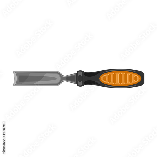 Chisel vector cartoon icon. Vector illustration carving tool on white background. Isolated cartoon illustration icon chisel.