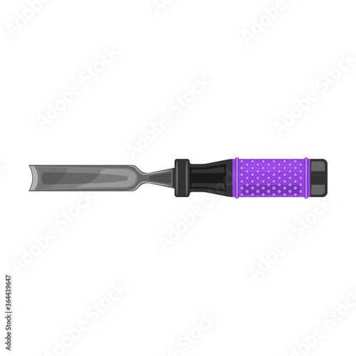 Chisel vector cartoon icon. Vector illustration carving tool on white background. Isolated cartoon illustration icon chisel.
