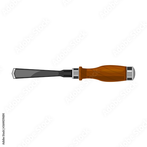 Chisel vector cartoon icon. Vector illustration carving tool on white background. Isolated cartoon illustration icon chisel.