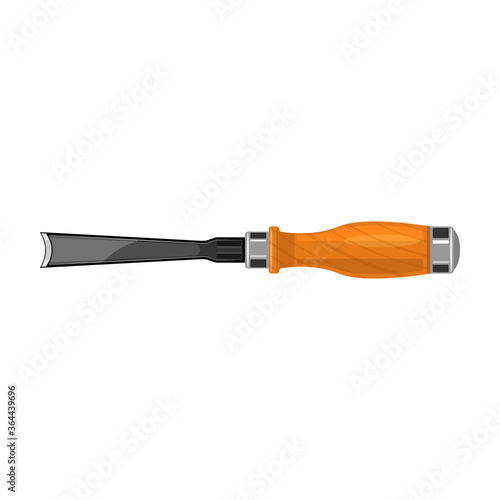 Chisel vector cartoon icon. Vector illustration carving tool on white background. Isolated cartoon illustration icon chisel.