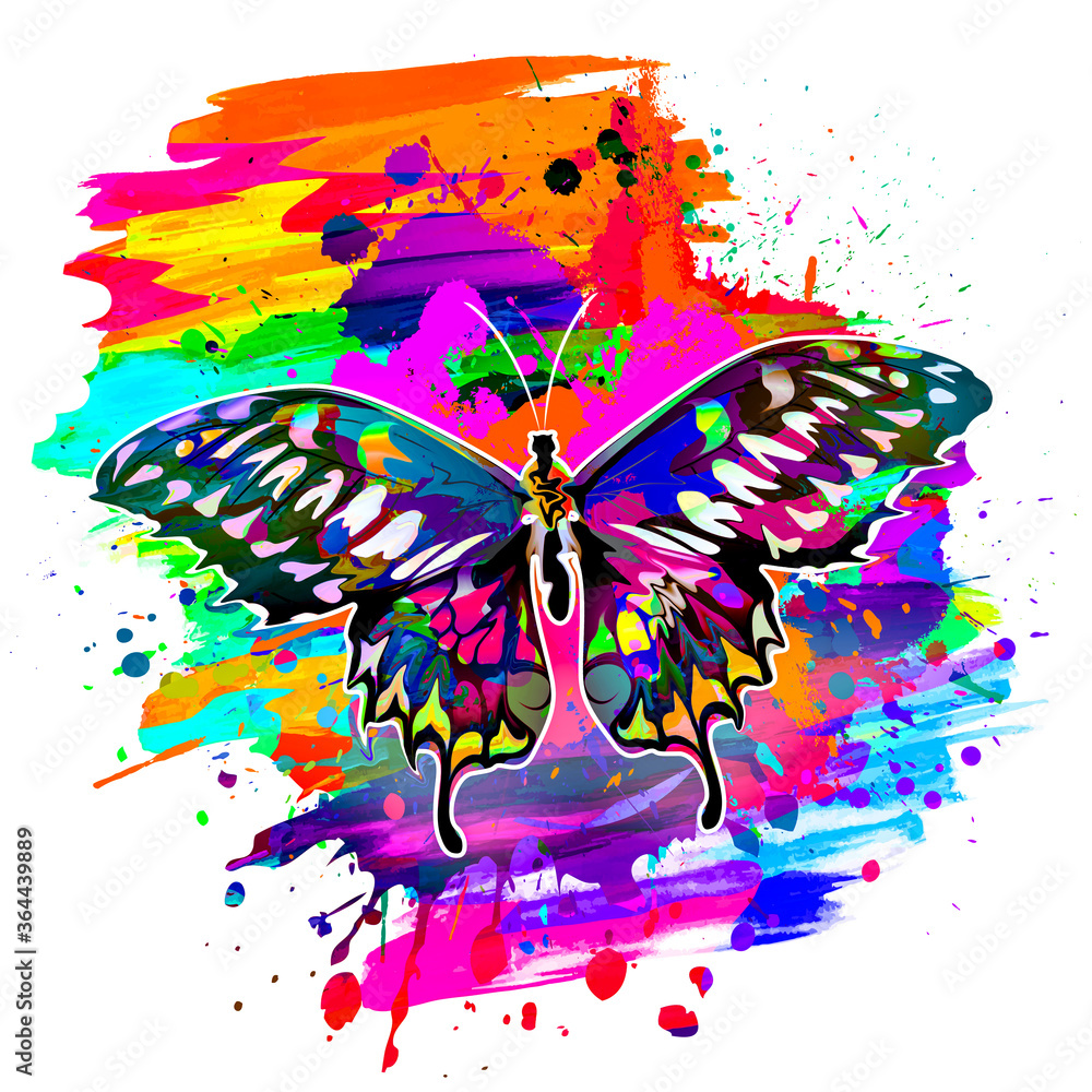 Naklejka butterfly on a grunge background