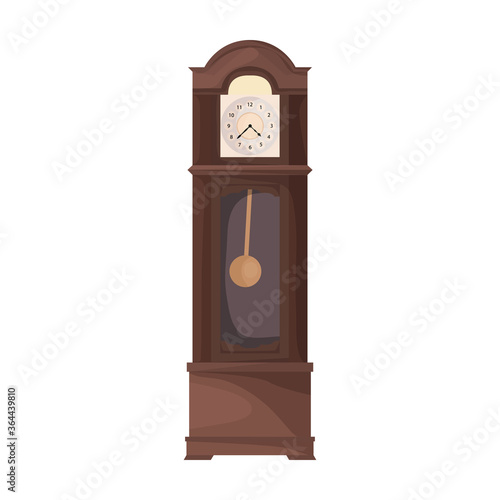 Antique clock isolated cartoon icon. Vector illustration old watch on white background. Vector cartoon illustration icon antique clock.