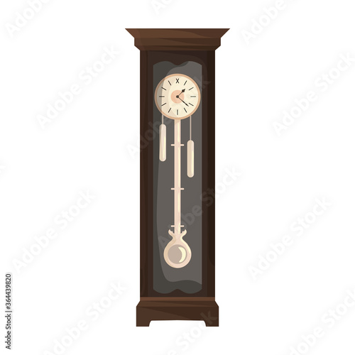 Antique clock isolated cartoon icon. Vector illustration old watch on white background. Vector cartoon illustration icon antique clock.