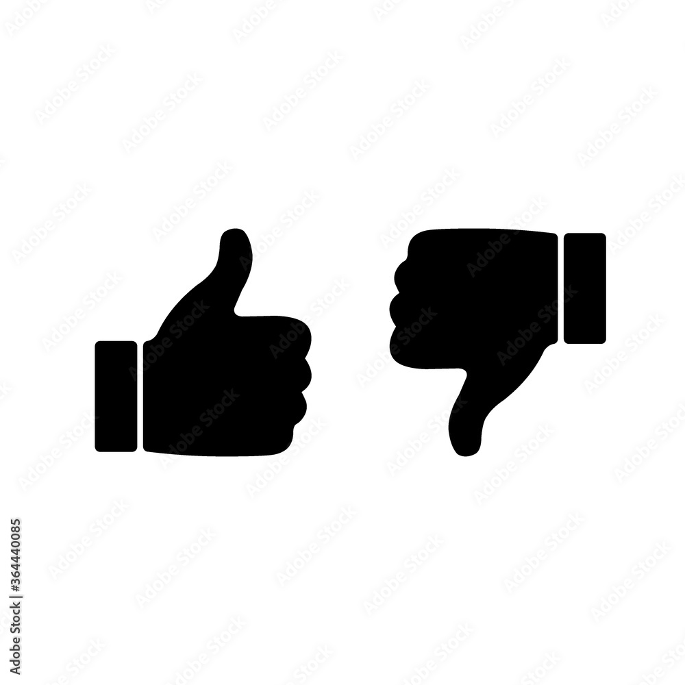 Thumbs up and down vector flat icon Thumbs up and down vector flat icon