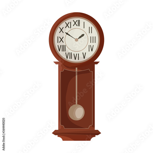 Antique clock isolated cartoon icon. Vector illustration old watch on white background. Vector cartoon illustration icon antique clock.