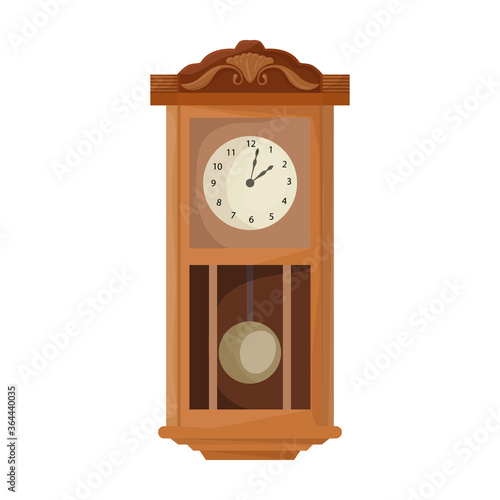 Antique clock isolated cartoon icon. Vector illustration old watch on white background. Vector cartoon illustration icon antique clock.
