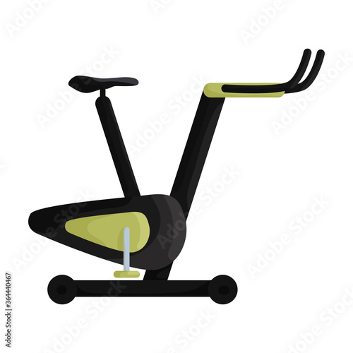 Exercise bike vector cartoon icon. Isolated cartoon illustration icon fitness bicycle.Vector illustration exercise bike on white background.