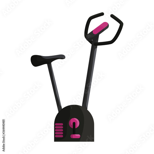 Exercise bike vector cartoon icon. Isolated cartoon illustration icon fitness bicycle.Vector illustration exercise bike on white background.