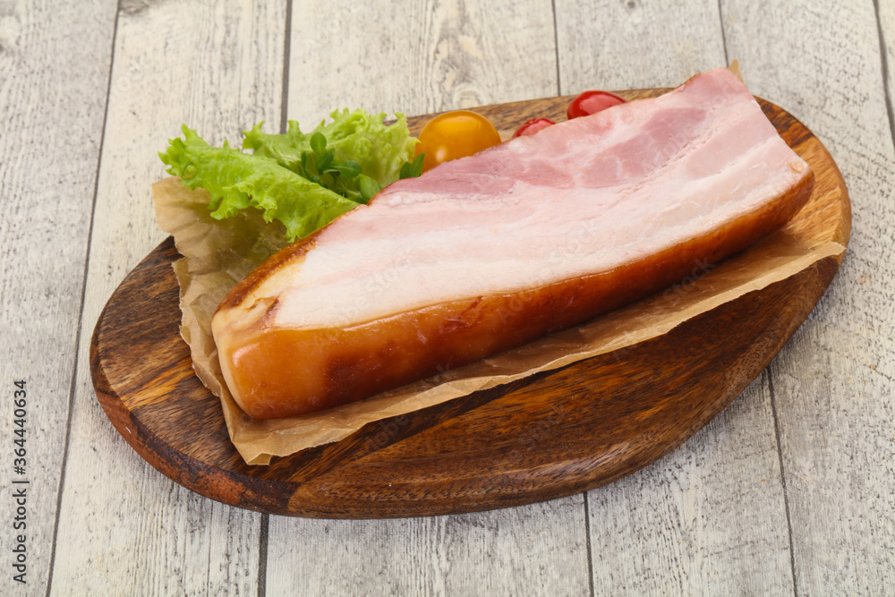 Smoked pork breast with salad leaves Smoked pork breast with salad leaves