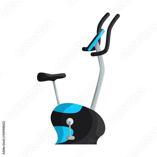Exercise bike vector cartoon icon. Isolated cartoon illustration icon fitness bicycle.Vector illustration exercise bike on white background.