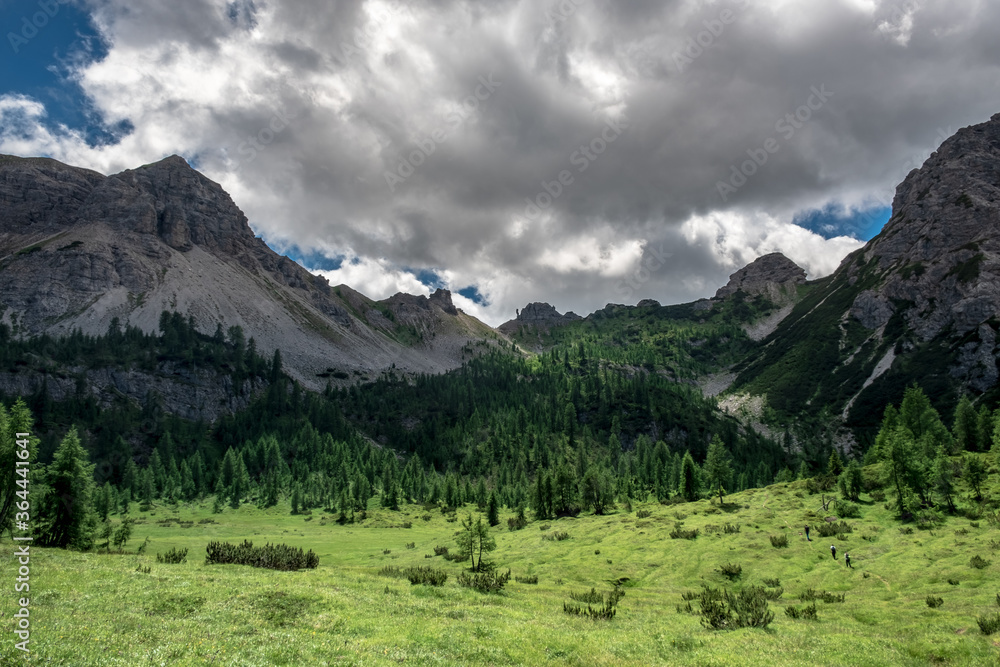 Naklejka premium Exploration summer day in the beautiful Carnic Alps, Forni di Sopra, Friuli-Venezia Giulia, Italy