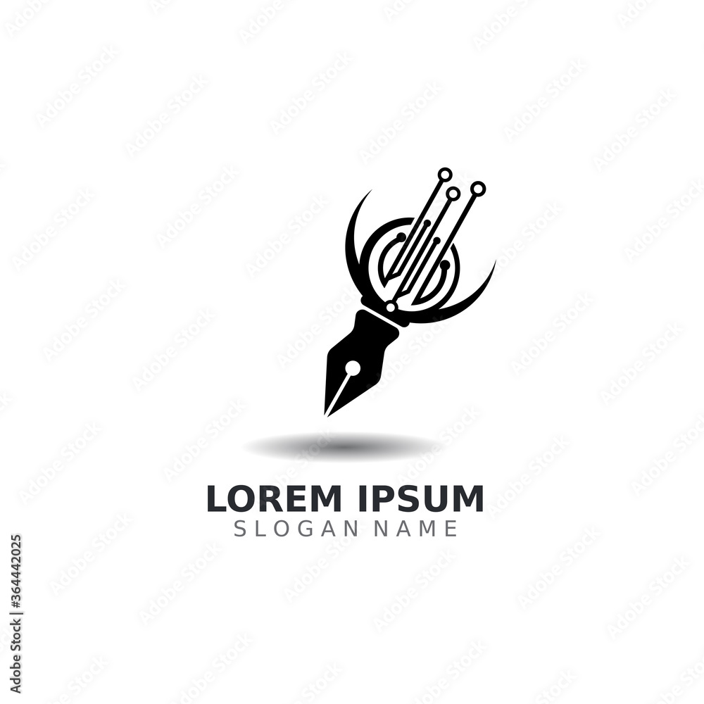 Pen logo inspiration creative concept template unique vector design Pen logo inspiration creative concept template unique vector design