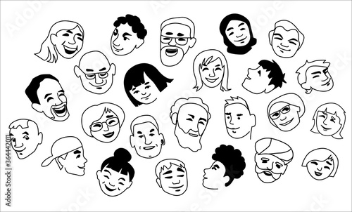 Vector set of people portrait for social media. 