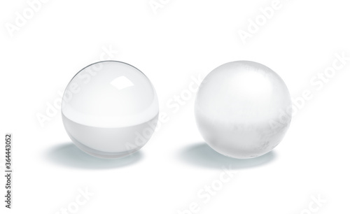 Blank glass gloss and matte ball mockup set