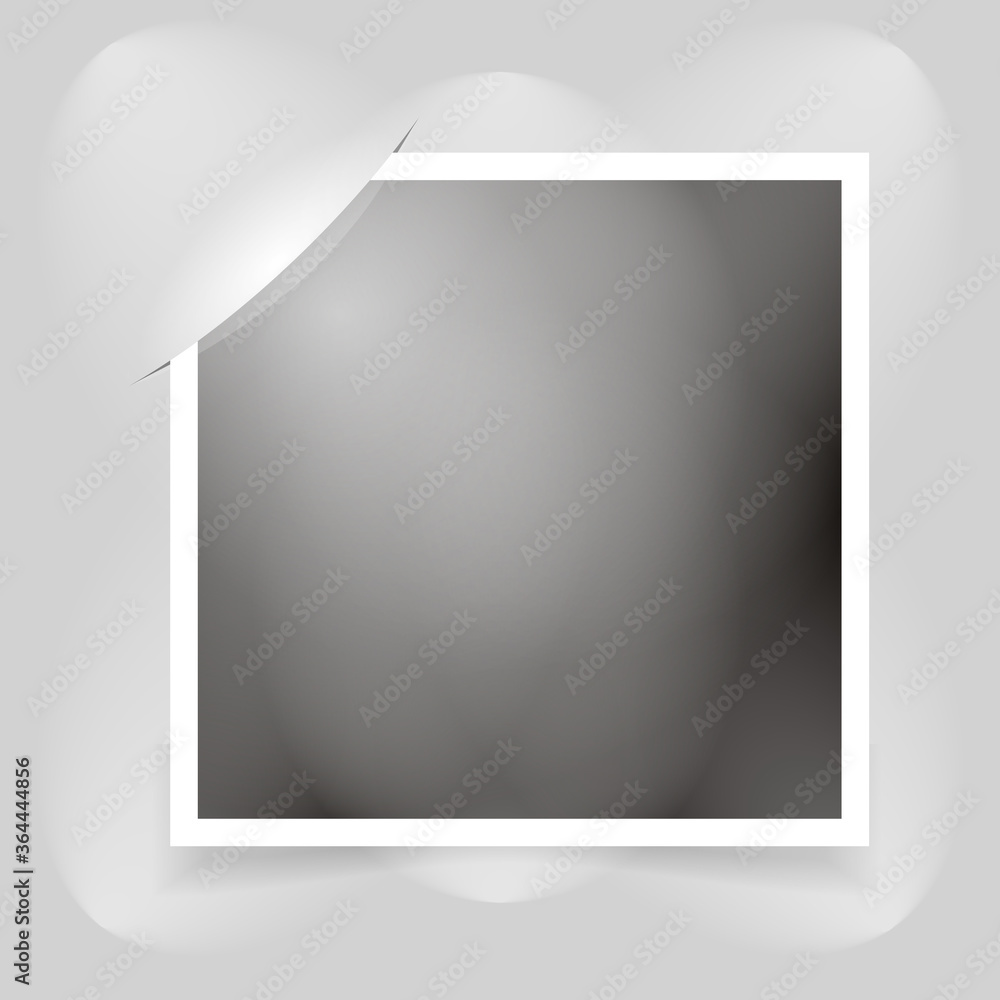 White Photo Frame with Corner and light. Vector Decorative Design Template on Gray Background White Photo Frame with Corner and light. Vector Decorative Design Template on Gray Background