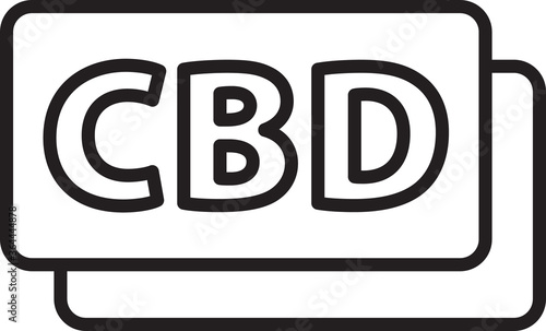 Black line Cannabis molecule icon isolated on white background. Cannabidiol molecular structures, THC and CBD formula. Marijuana sign. Vector Illustration.