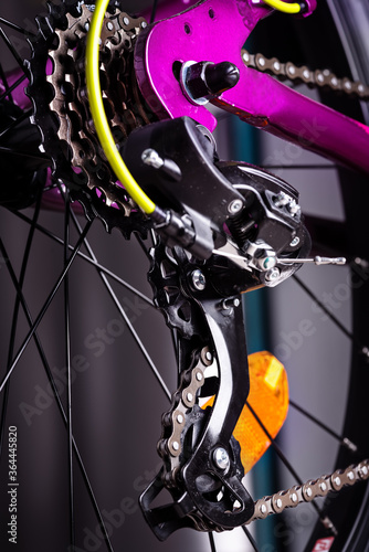 Bicycle parts rear wheel brake disc. Macro shot!