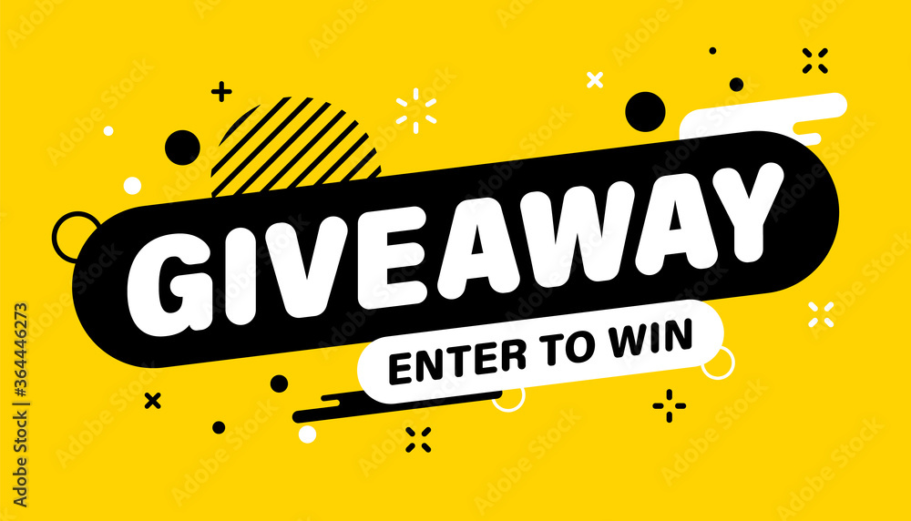 Giveaway banner. Post template. Win a prize giveaway. Social media poster.  Vector design illustration. Stock Vector | Adobe Stock