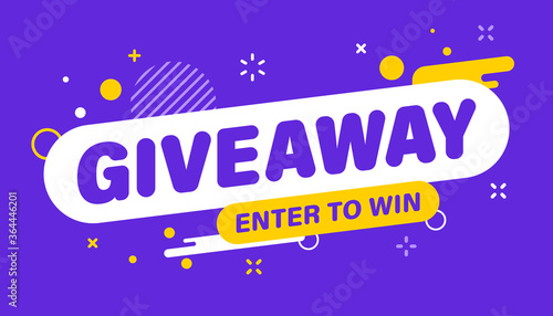 Giveaway banner. Post template. Win a prize giveaway. Social media poster. Vector design illustration.