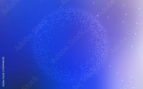 Light Pink, Blue vector background with astronomical stars. Blurred decorative design in simple style with galaxy stars. Template for cosmic backgrounds.