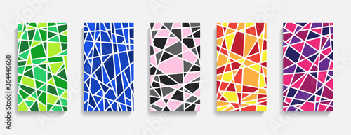 Templates for social networks. Design for stories. Mosaic style posters. Vector illustration