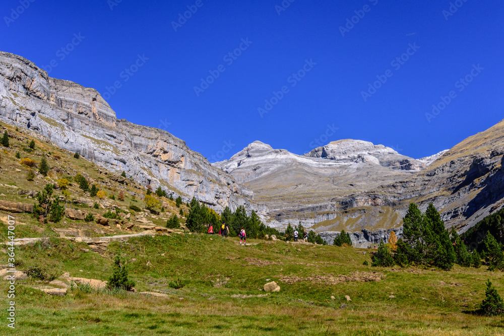 Beautiful valley in the Pyrenees Mountains (National Park of Ordesa and Monte Perdido) Spain.