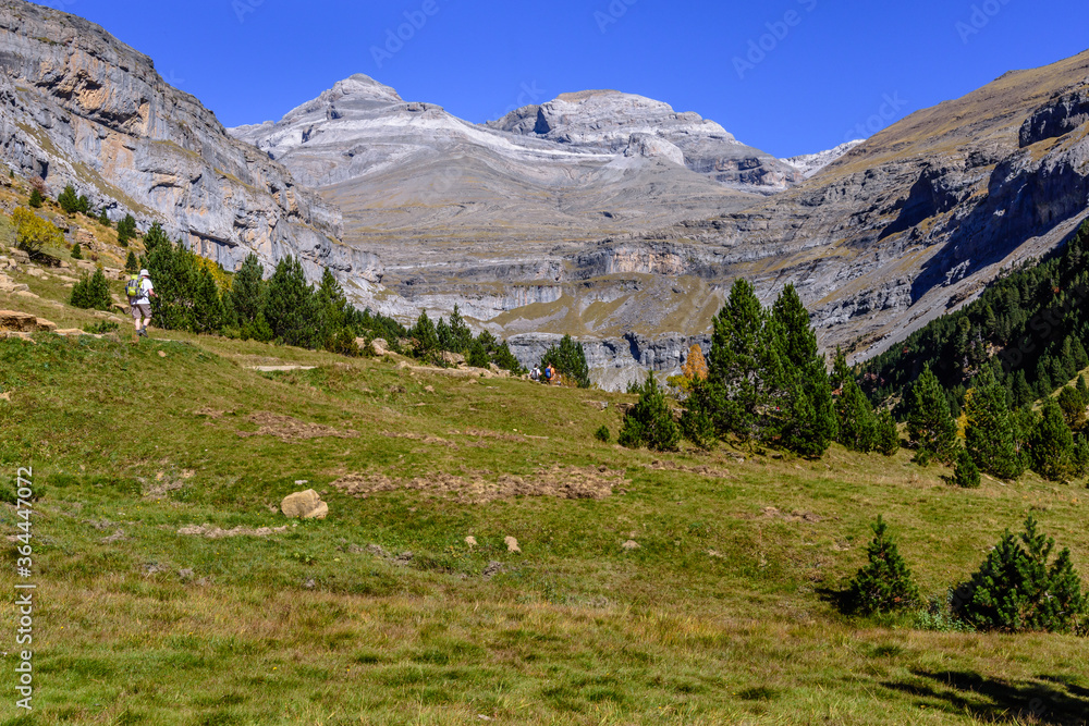 Beautiful valley in the Pyrenees Mountains (National Park of Ordesa and Monte Perdido) Spain.