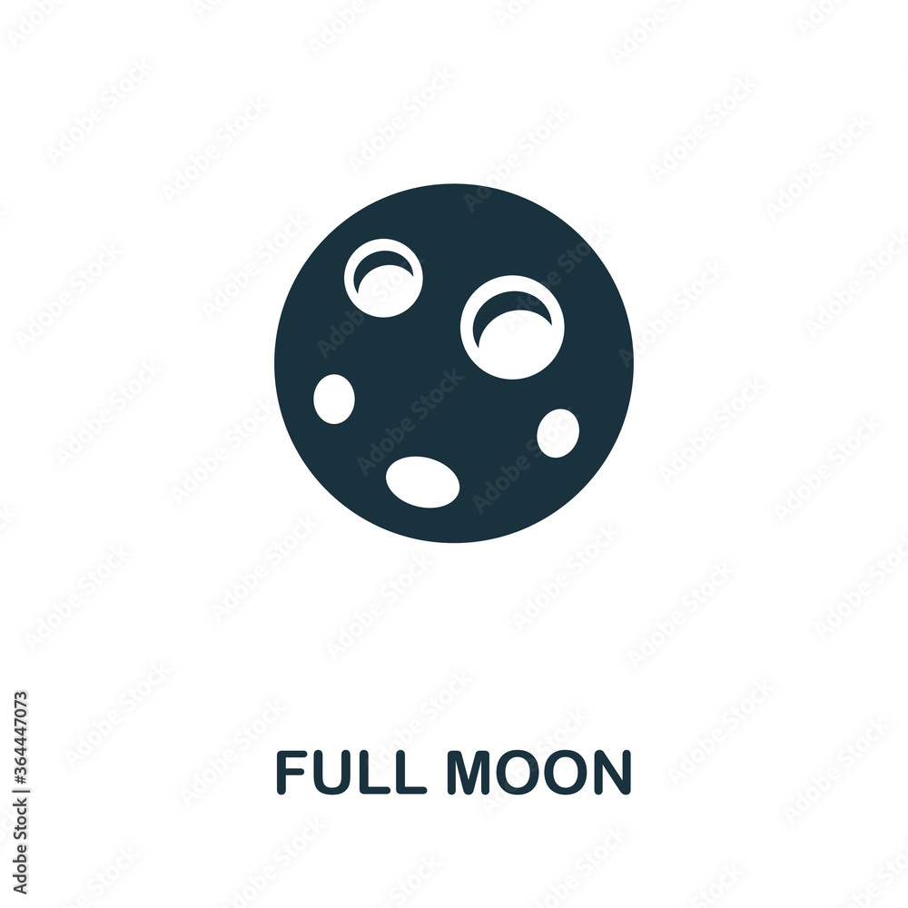 Fototapeta premium Full Moon icon. Simple element from well sleep collection. Creative Full Moon icon for web design, templates, infographics and more