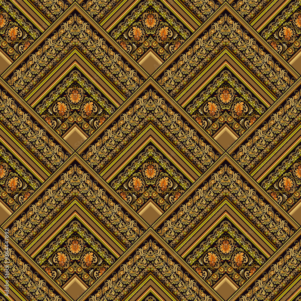 Vector nature patch pattern. Mosaic background