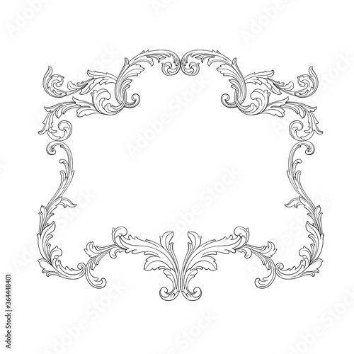 Classical baroque vector of vintage element for design. Decorative design element filigree calligraphy vector. You can use for wedding decoration of greeting card and laser cutting.