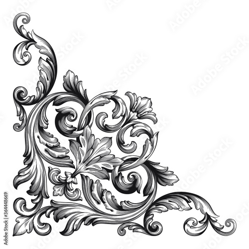 Classical baroque vector of vintage element for design. Decorative design element filigree calligraphy vector. You can use for wedding decoration of greeting card and laser cutting.