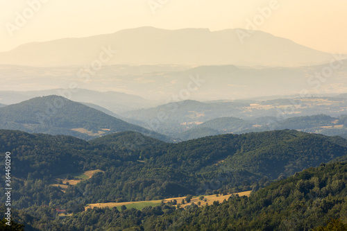 Scenic view of hills and mountains of Eastern Serbia, near the city of Bor