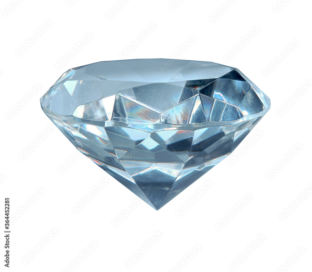 Large glass crystal on a white background. Isolated Large glass crystal on a white background. Isolated