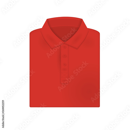 Vector illustration. Folded red polo shirt isolated on white background.