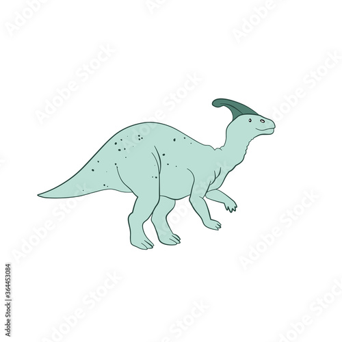 Cartoon dinosaur color hand drawn  character. Dino handdrawn clipart.Isolated scandinavian cartoon illustration for kids game  book