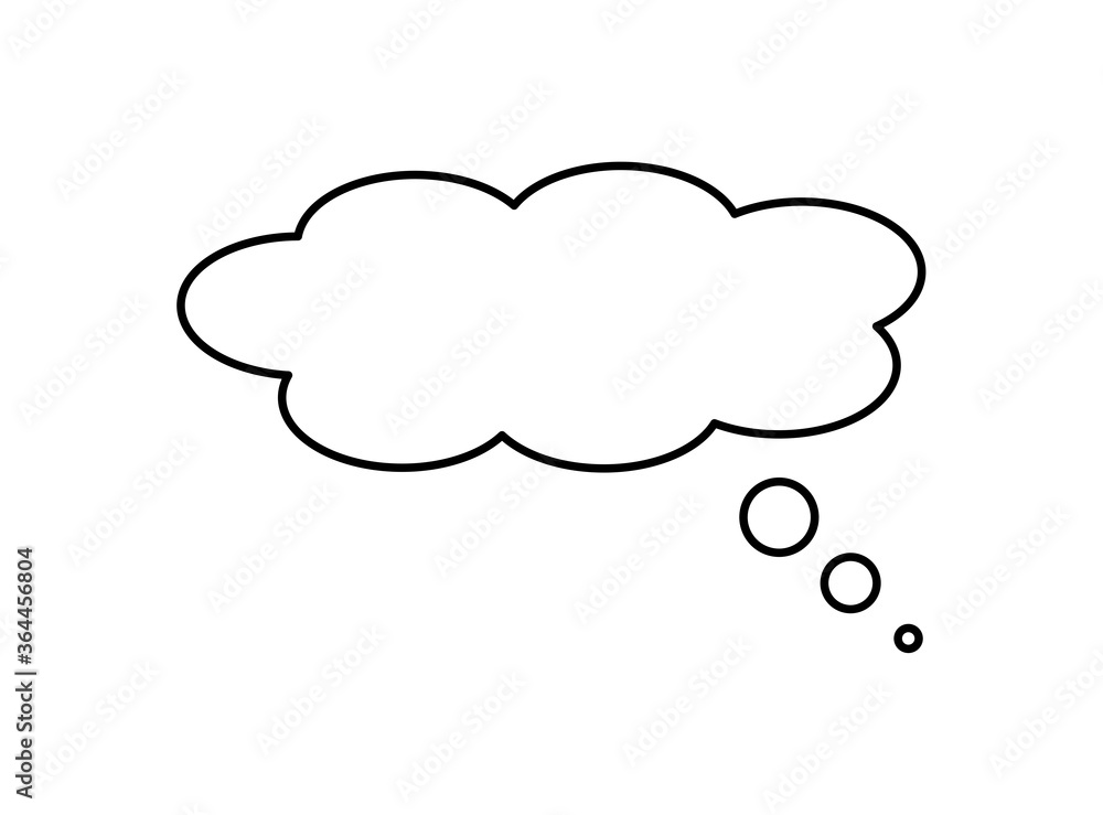 Think bubble isolated on gray background. Trendy think bubble in flat style. Modern template for social network and label. Creative thought balloon. Cloud line art, vector illustration Think bubble isolated on gray background. Trendy think bubble in flat style. Modern template for social network and label. Creative thought balloon. Cloud line art, vector illustration