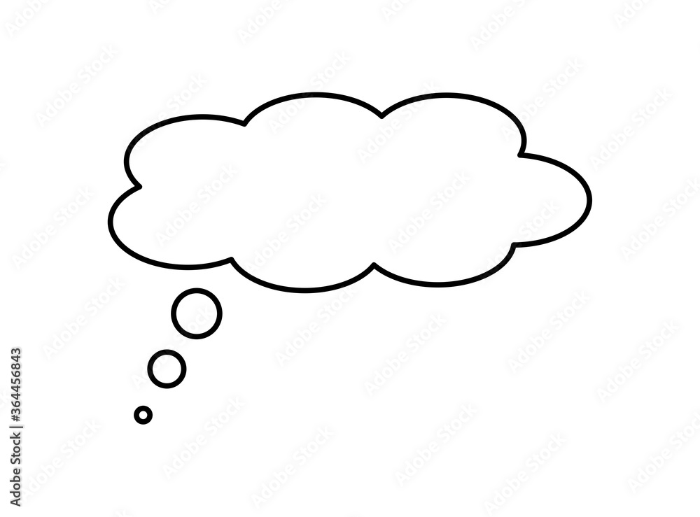 Think bubble isolated on gray background. Trendy think bubble in flat style. Modern template for social network and label. Creative thought balloon. Cloud line art, vector illustration Think bubble isolated on gray background. Trendy think bubble in flat style. Modern template for social network and label. Creative thought balloon. Cloud line art, vector illustration