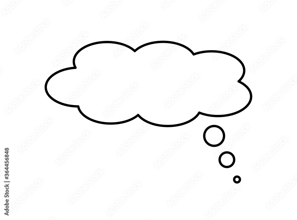 Think bubble isolated on gray background. Trendy think bubble in flat style. Modern template for social network and label. Creative thought balloon. Cloud line art, vector illustration Think bubble isolated on gray background. Trendy think bubble in flat style. Modern template for social network and label. Creative thought balloon. Cloud line art, vector illustration