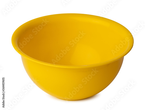 New plastic bright basin isolated on white