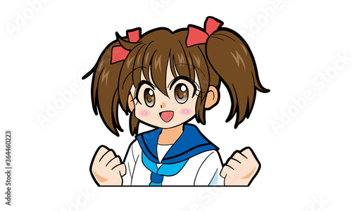 ツインテールでセーラー服の女の子