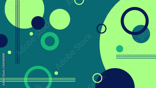 Abstract trendy pattern with green circles and lines. Geometric modern business background.