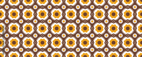 70's retro seamless wallpaper pattern material / vector illustration