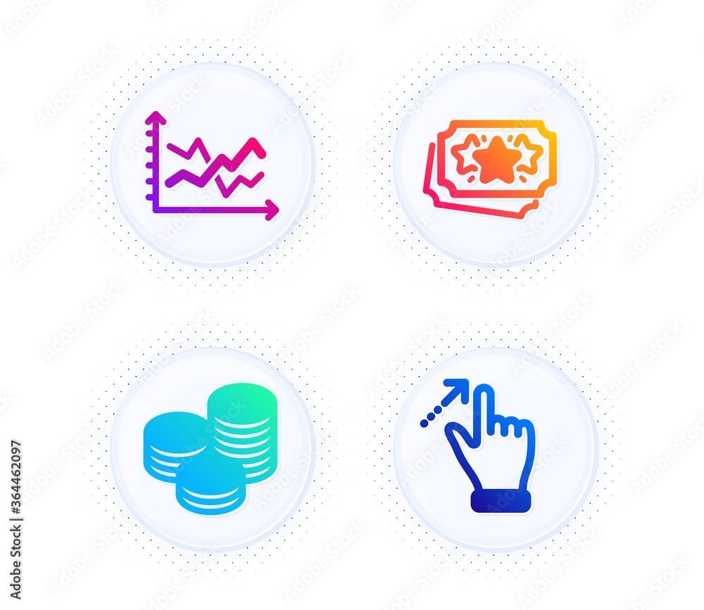 Loyalty points, Diagram chart and Tips icons simple set. Button with halftone dots. Touchscreen gesture sign. Bonus coupon, Presentation graph, Cash coins. Swipe. Business set. Vector Loyalty points, Diagram chart and Tips icons simple set. Button with halftone dots. Touchscreen gesture sign. Bonus coupon, Presentation graph, Cash coins. Swipe. Business set. Vector