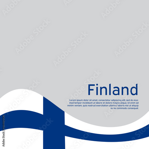 Finland flag background. Finland flag on a white background. National poster design. State finnish patriotic banner, flyer. Business booklet. Vector illustration
