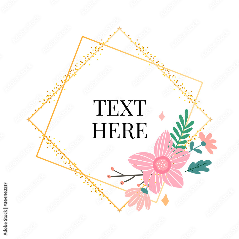 Floral Frame Collection. Set of cute retro flowers arranged un a shape of the wreath perfect for wedding invitations and birthday cards Floral Frame Collection. Set of cute retro flowers arranged un a shape of the wreath perfect for wedding invitations and birthday cards