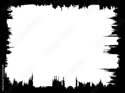 Vector Frames. rectangles for image. distress texture . Grunge Black borders isolated on the background . Dirt effect . geometric shapes for your design